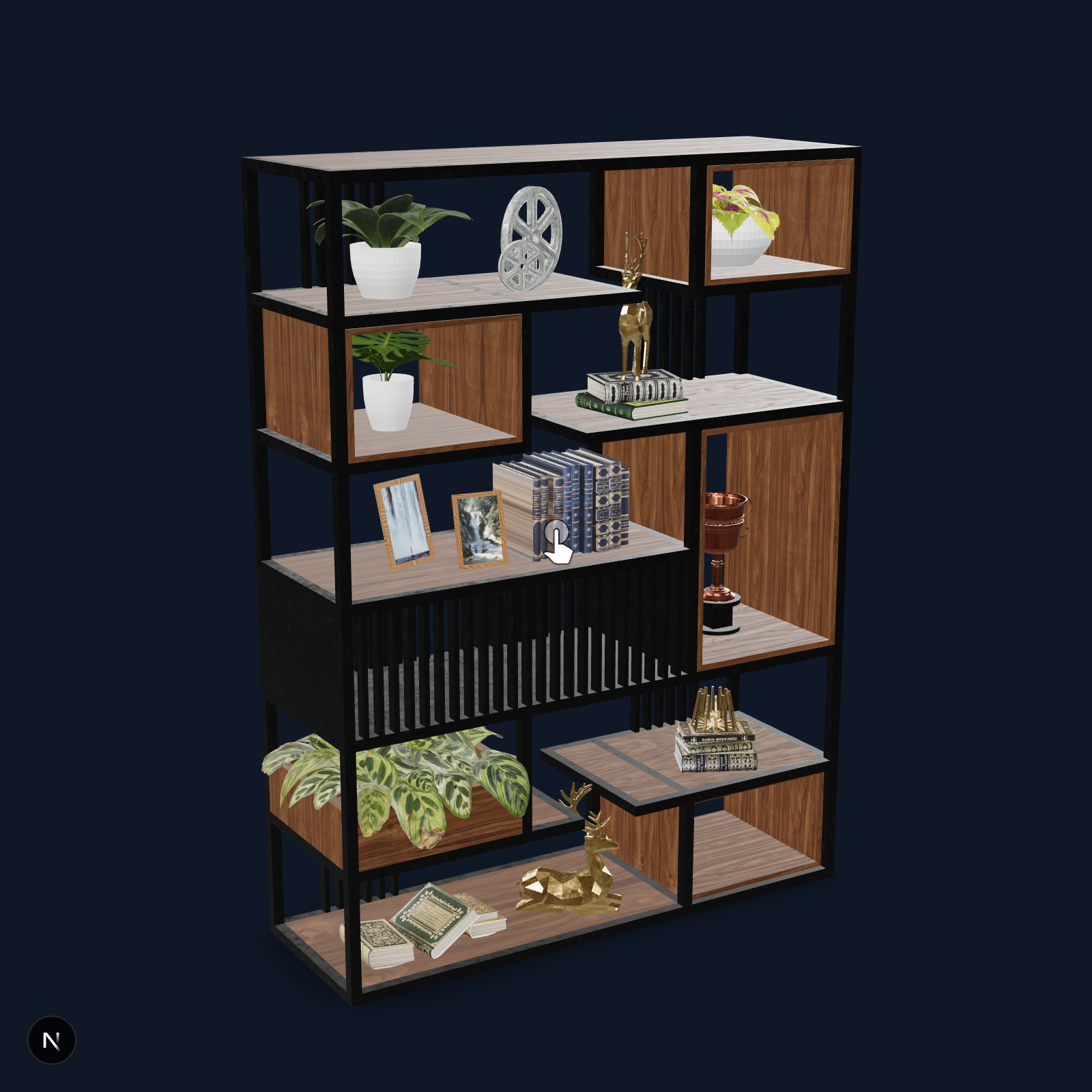 Industrial Metal Bookcase